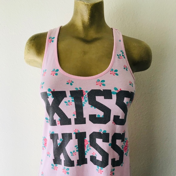 MIGHTY FINE Cute KISS KISS Tank TOP Medium - Picture 7 of 7